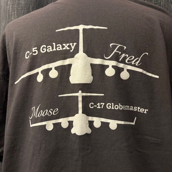 436th Airlift Wing T-Shirt Gray C-5 Galaxy C-17 Globemaster Air Force (Men's L) - Picture 4 of 5